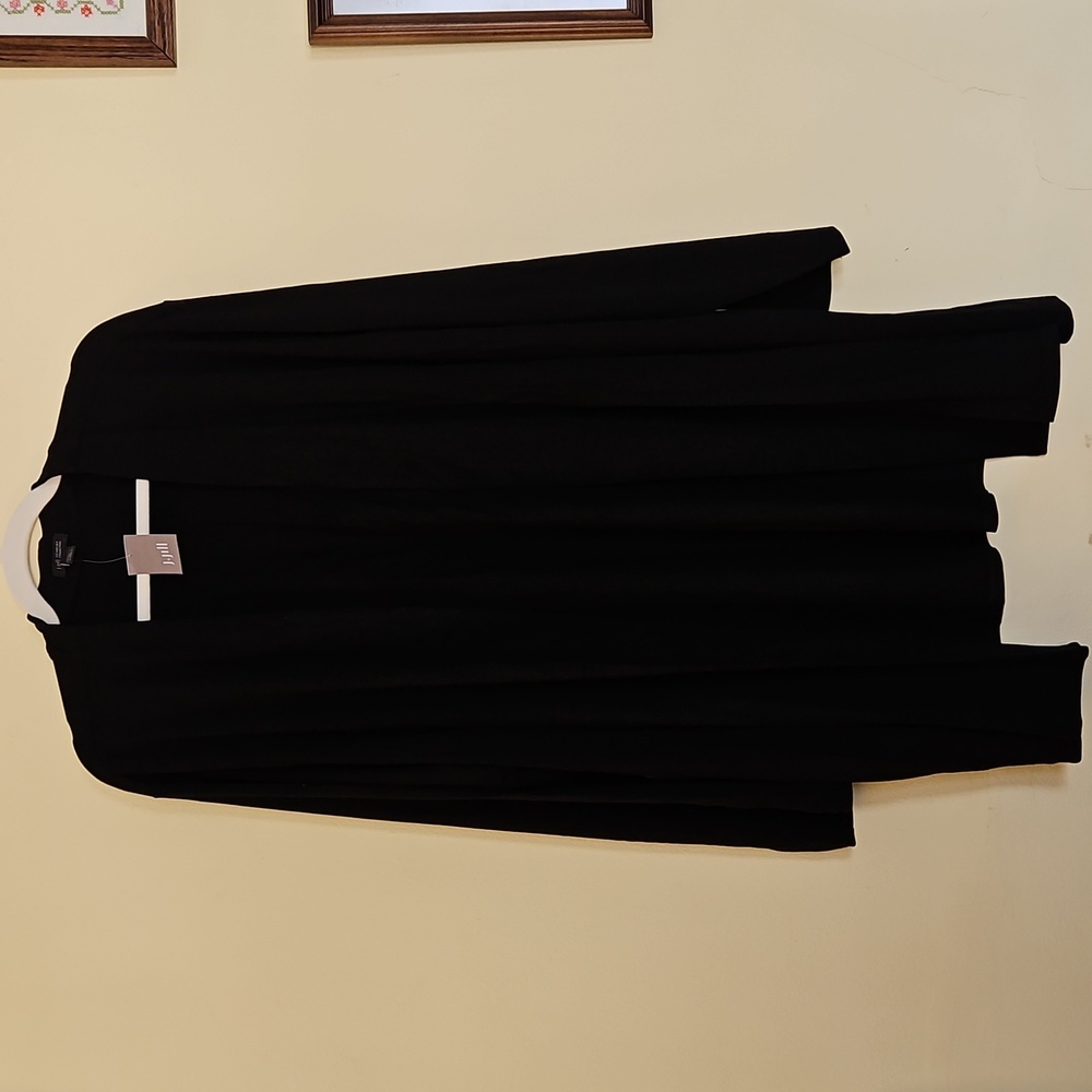 J Jill Weaver Longline Open Jacket / Overpiece Black 4X NWT
